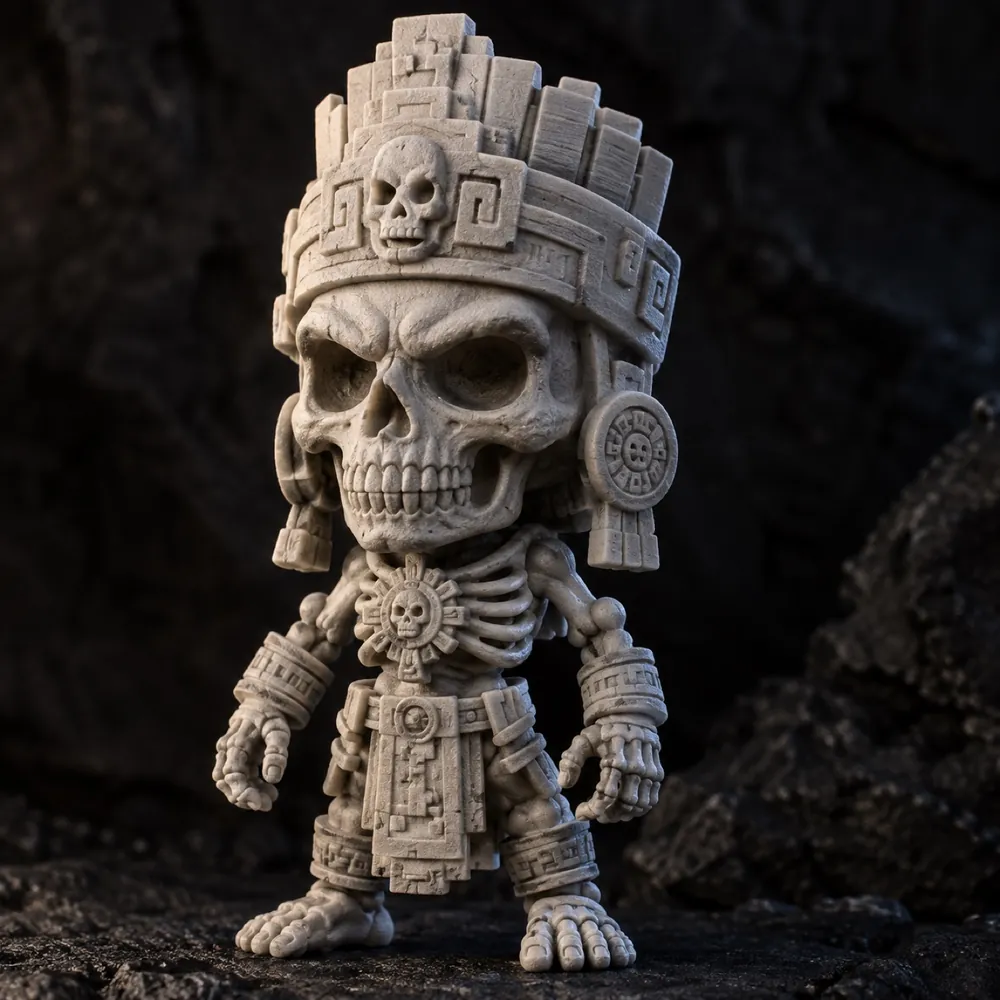 Figura de Mictlantecuhtli en piedra hueso